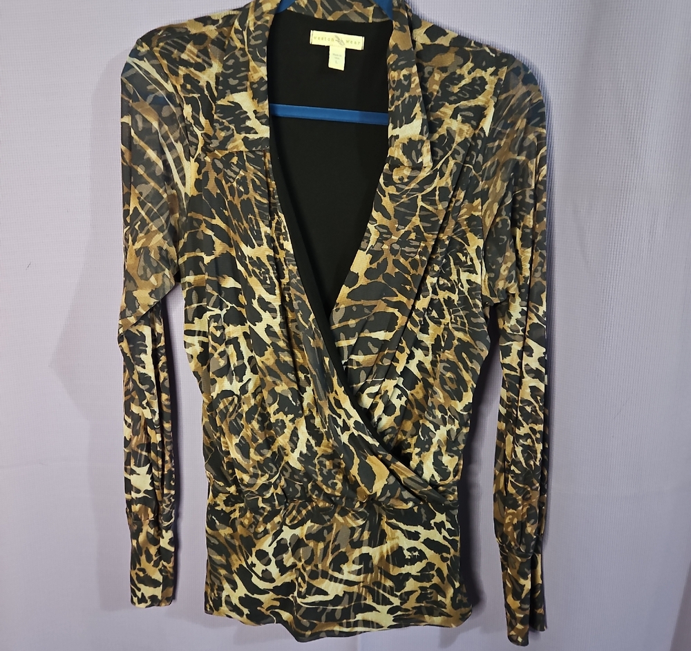 Weston Wear Black and Brown Patterned Top